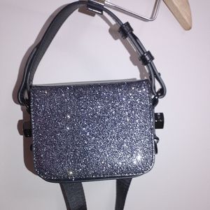 NWOT Off-White c/o Virgil Abloh Glitter Mini Binder Clip Belt Bag